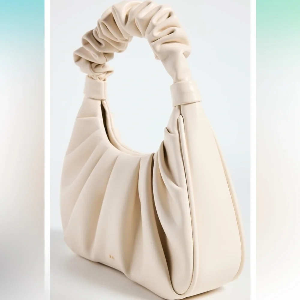 JW PEl GABBI RUCHED HOBO HANDBAG - IVORY